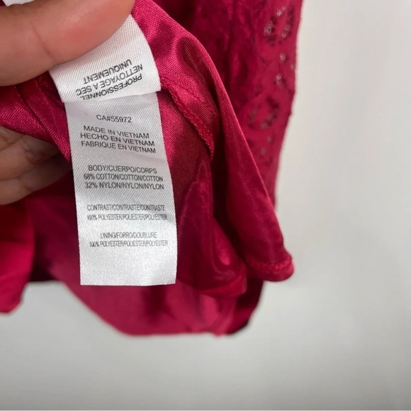 Laundry by Shelli Segal Red Half Sleeve Lace Mini Shift Dress Size 4 - Picture 8 of 12